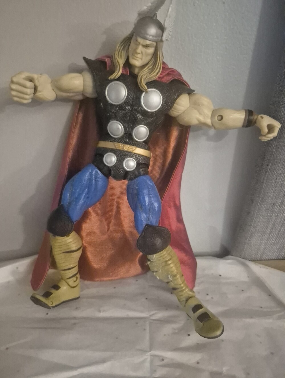 Marvel Thor Action Figure - Red Cape, Blue Legs, Gold Boots